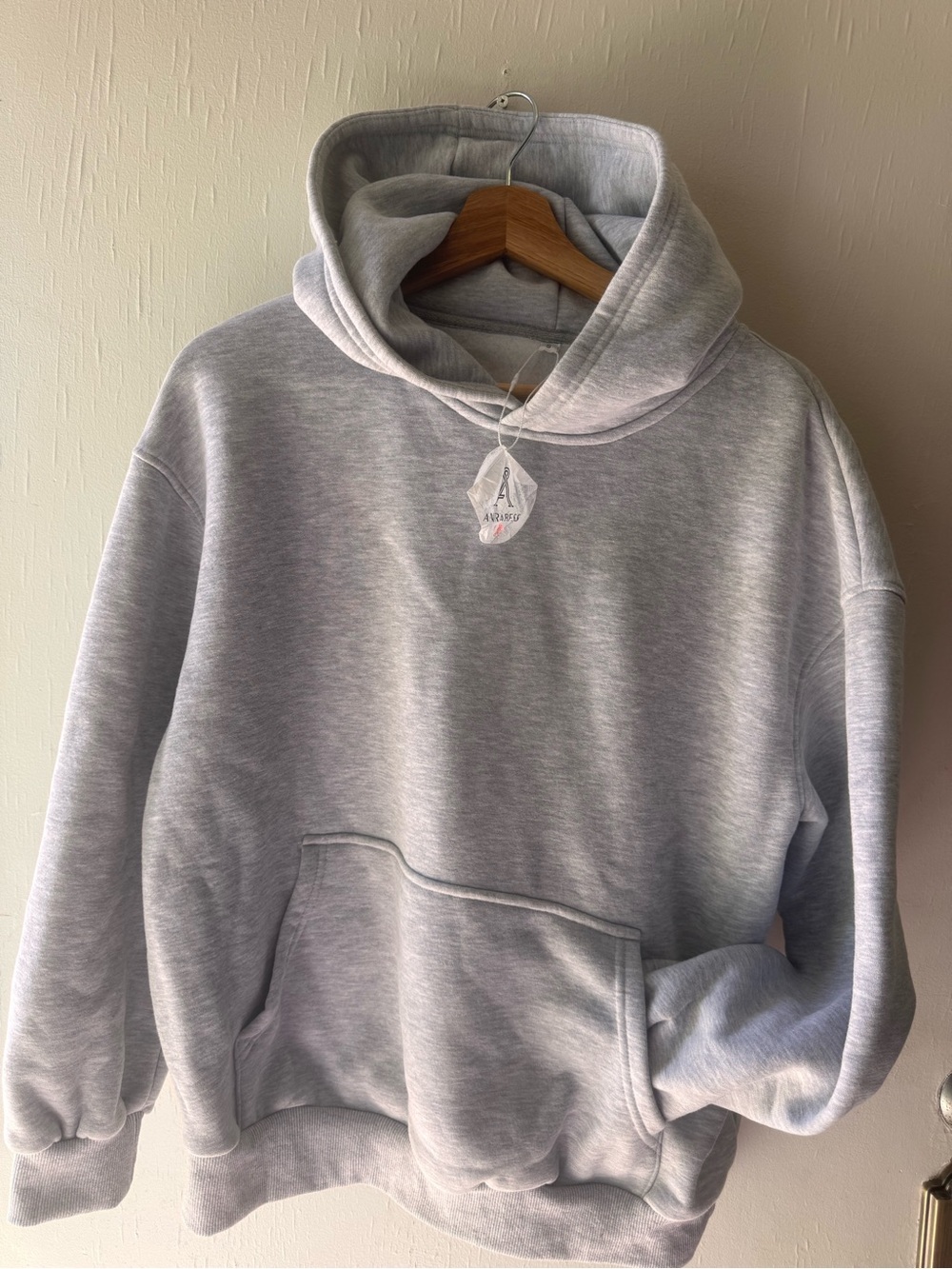 Light Gray Pullover Hoodie Sweatshirt